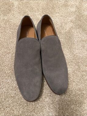 Men's Saks Fifth Avenue Gray Suede Slip-On Loafers
